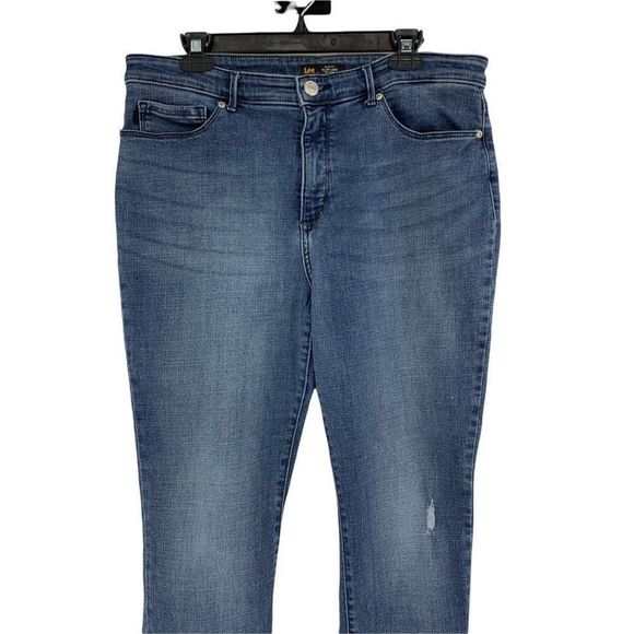 Womens Lee Jeans Size 16 Sculpting Slim Fit Mid Rise Straight Leg 0795 - Picture 1 of 7